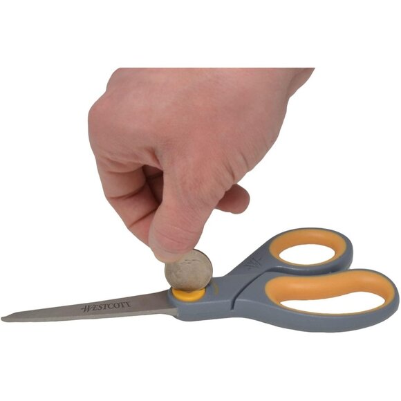 🆕 Titanium Straight Scissor Grey Sharper Longer Lasting Cutting Edge Soft Grip - Picture 3 of 8